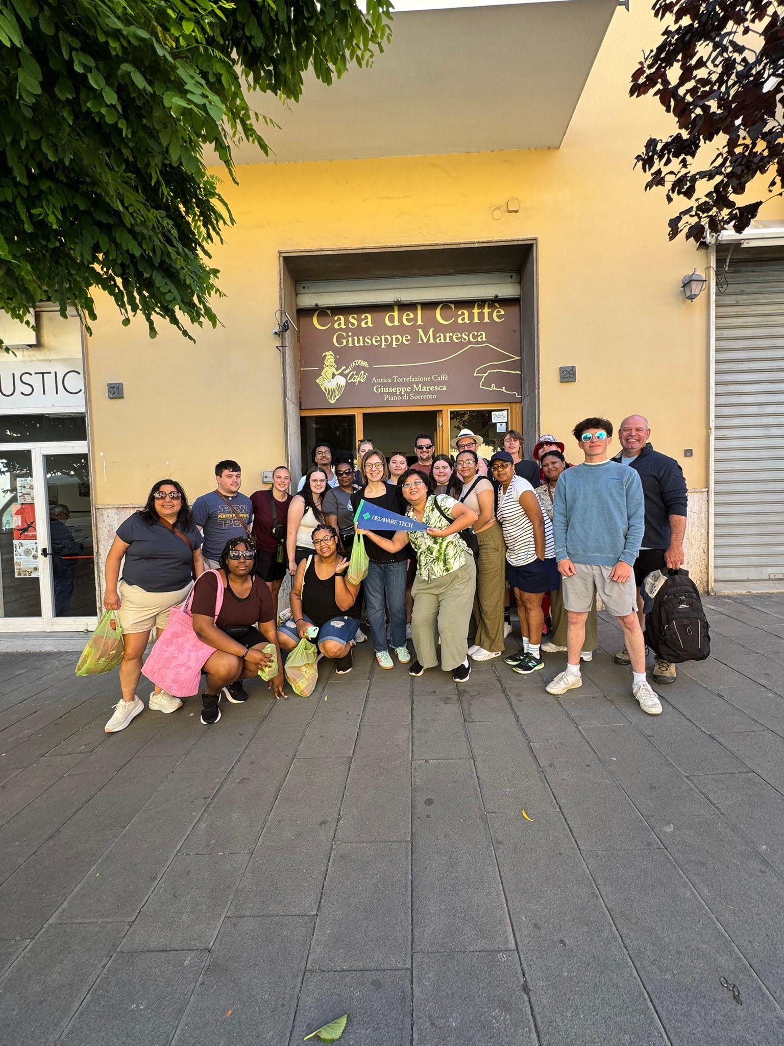 Group photo in front of Maresca Coffee