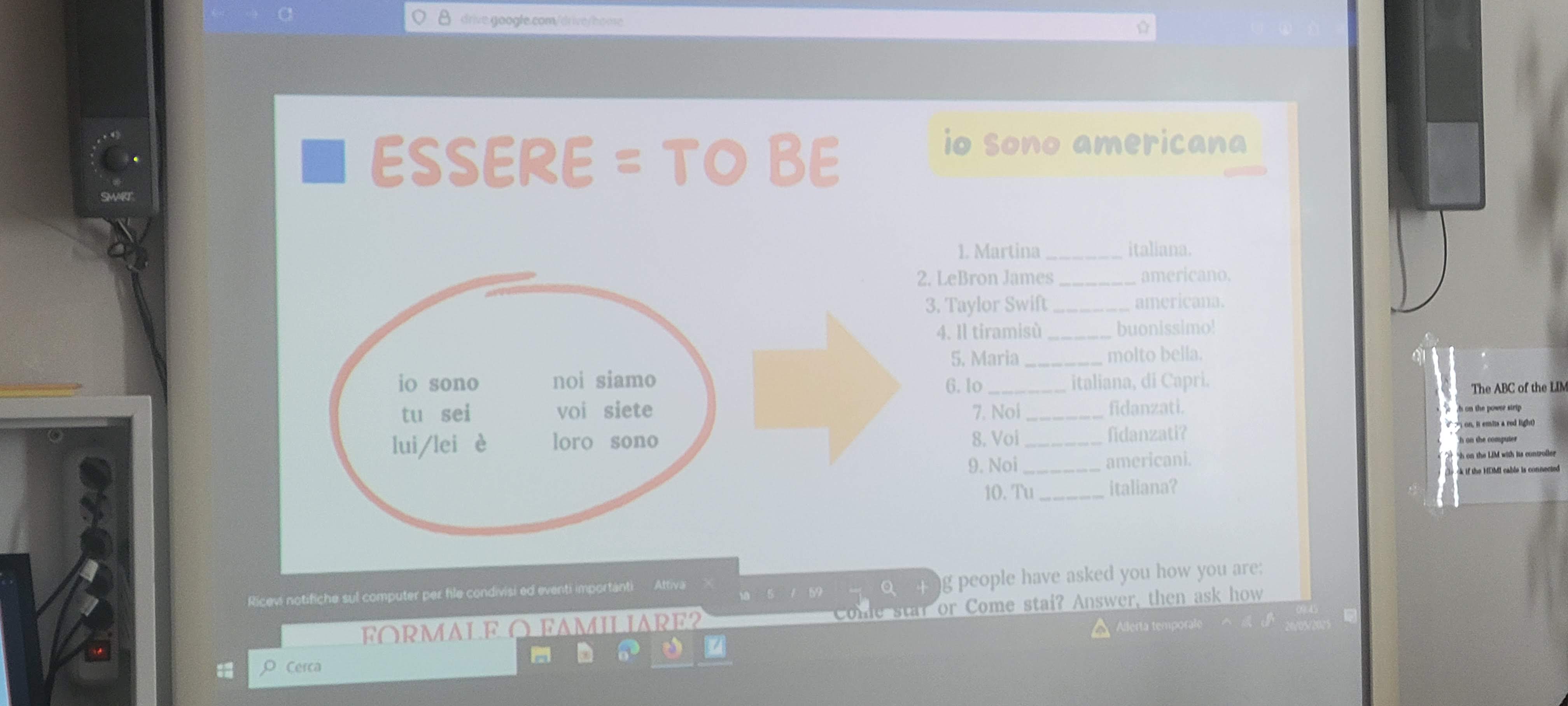 Language lesson slides