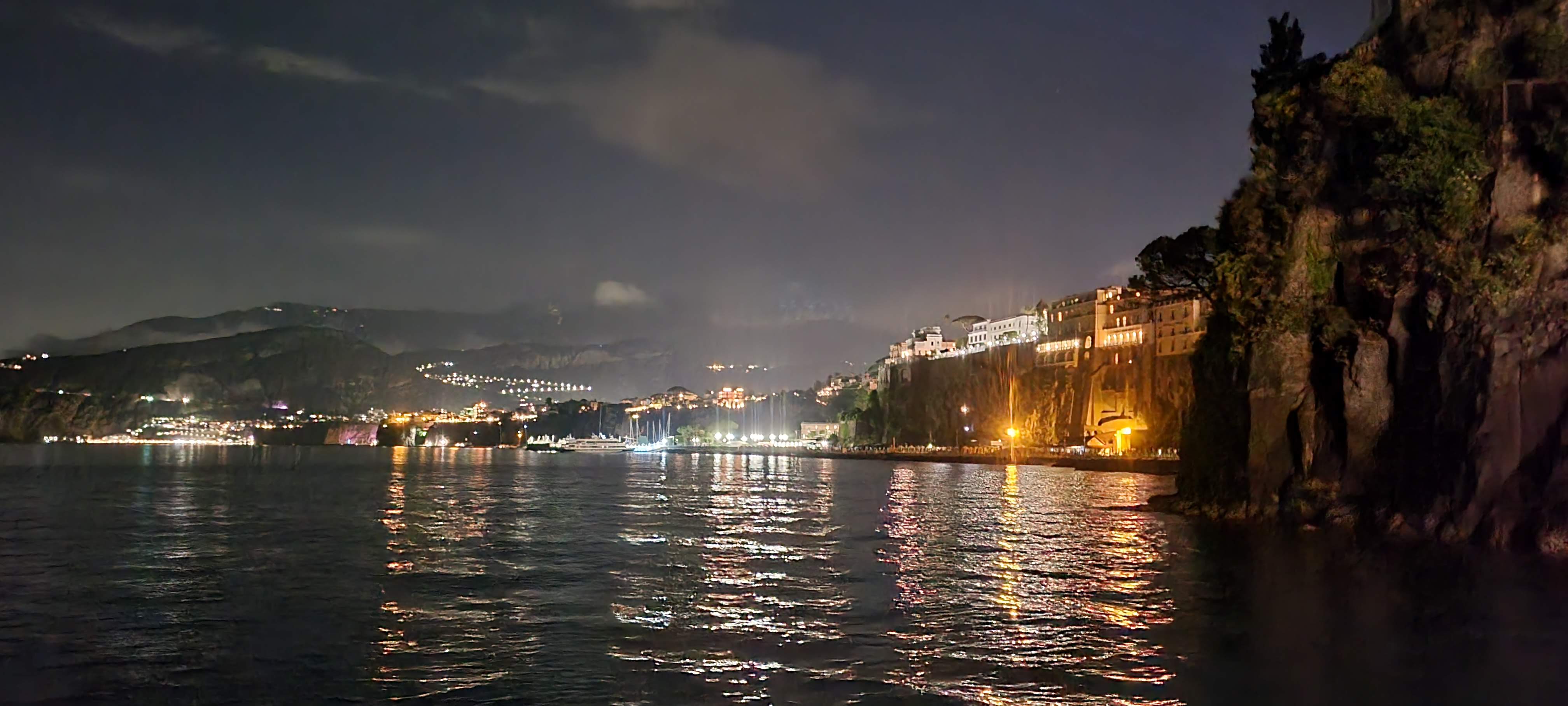 Nighttime shot of Sorrento