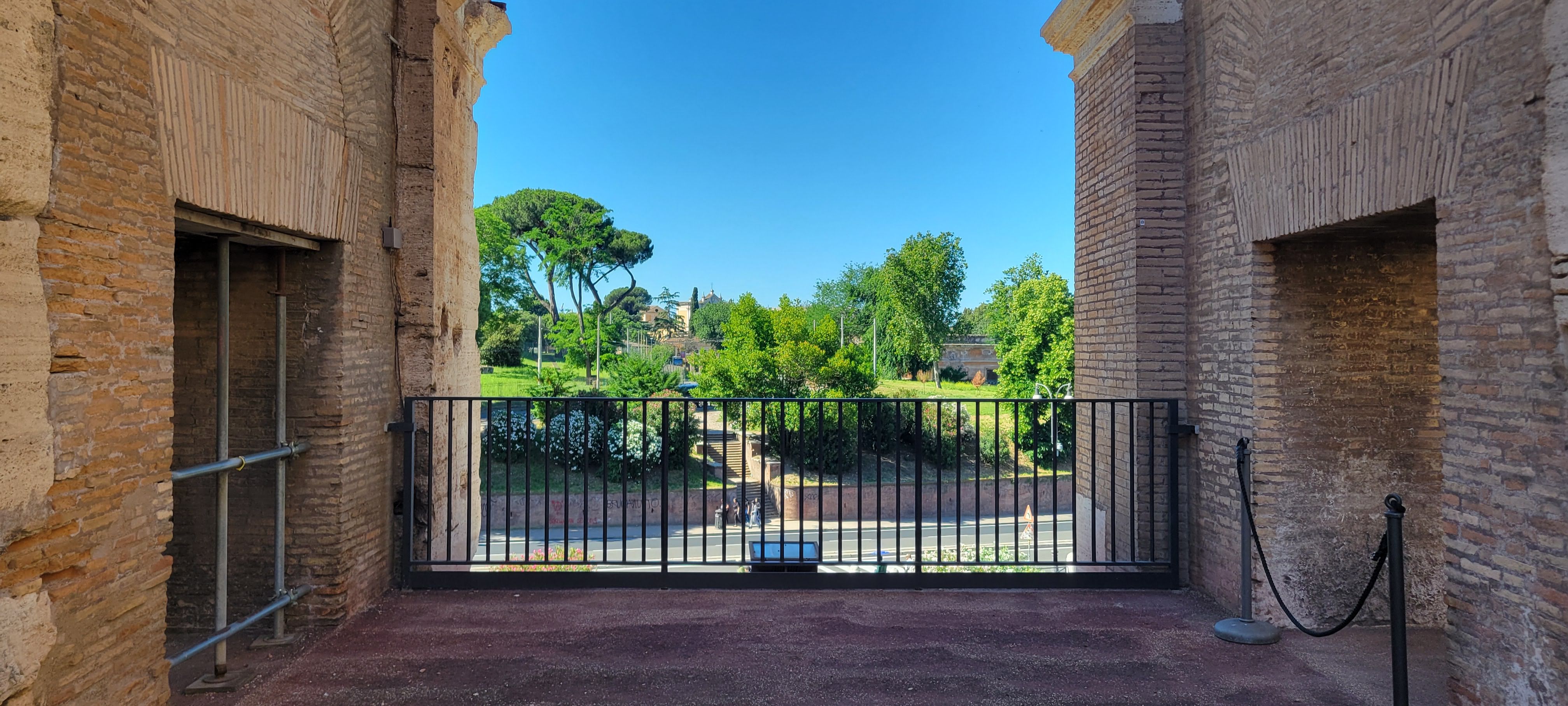 View from coliseum to city